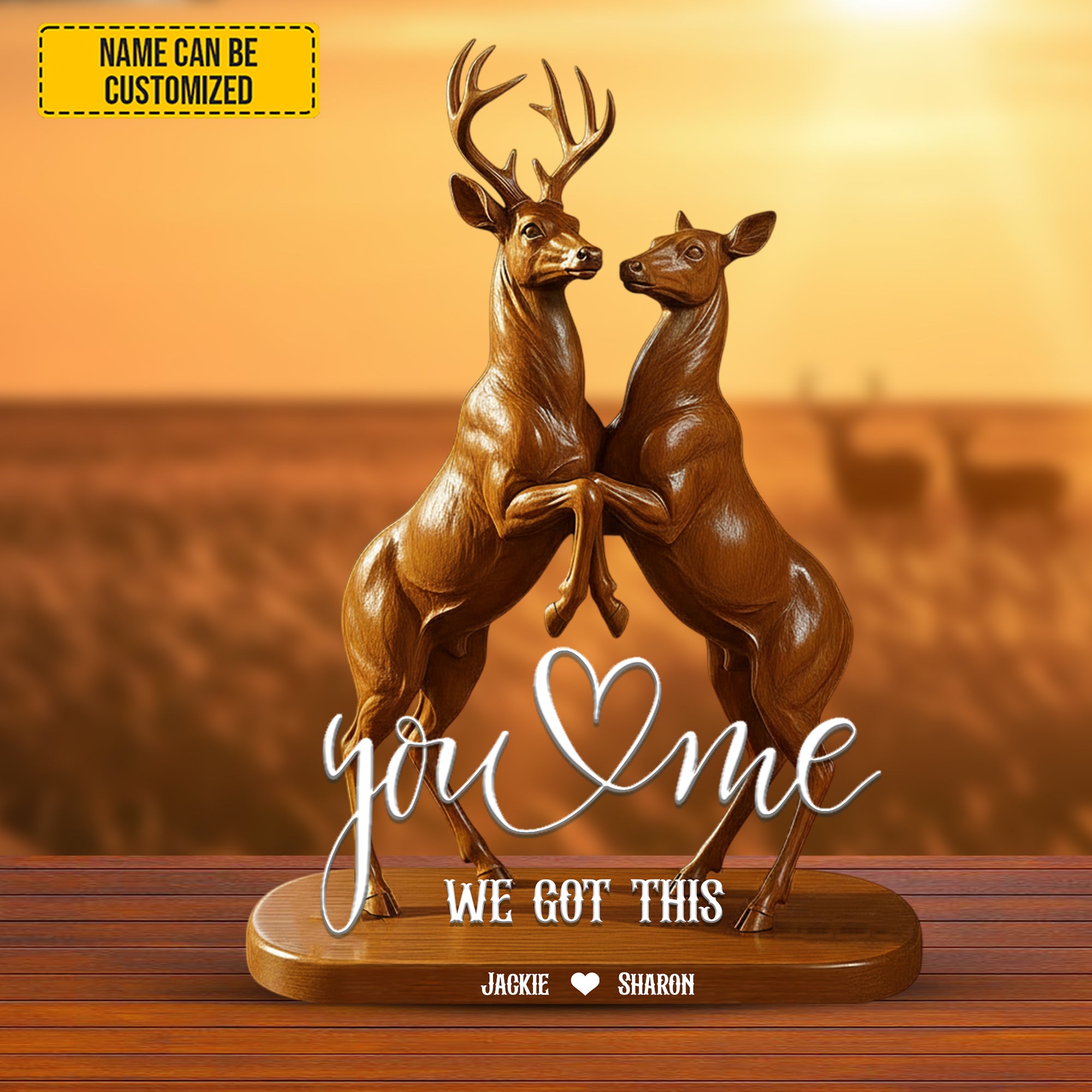 Personalized Hunting Couple Acrylic Plaque You & Me Deer We Got This Wedding Presents For Couples - Image 3