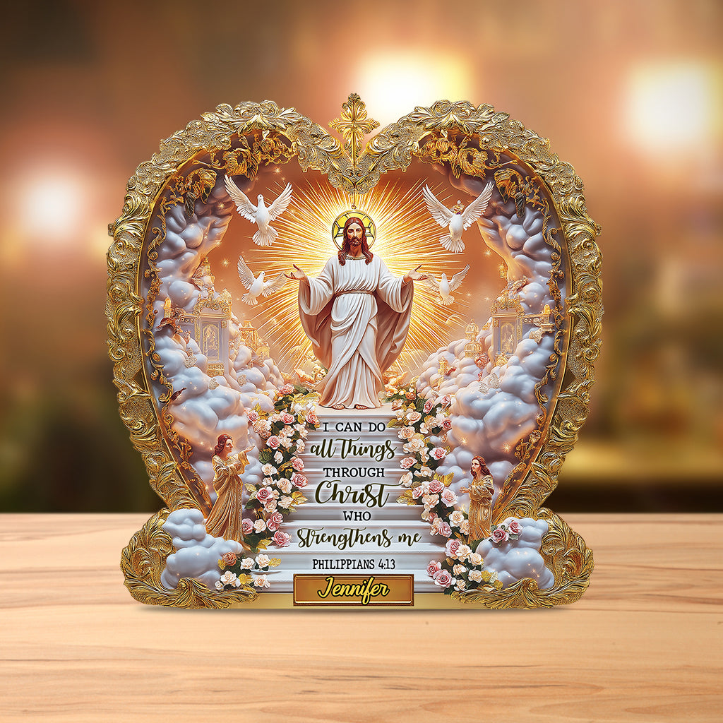 Personalized Jesus Custom Shaped Acrylic Plaque I Can Do All Things Christian Birthday Presents - Image 2