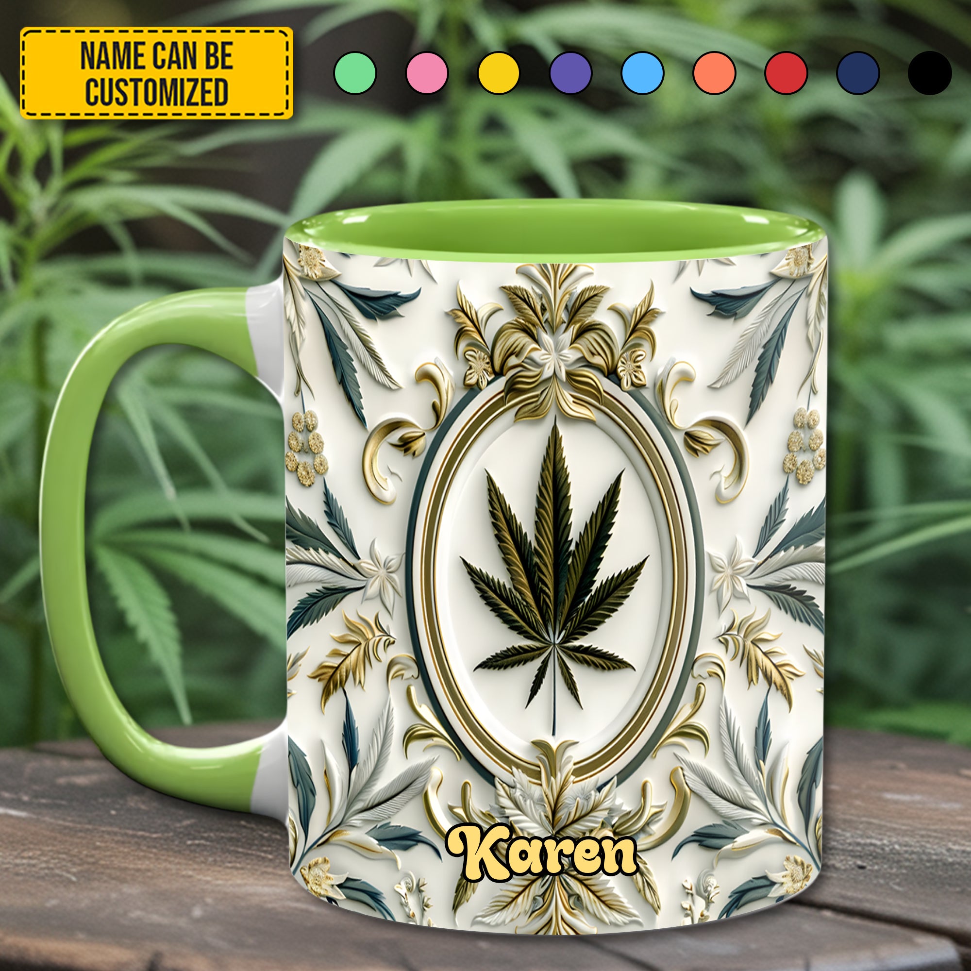 Personalized Luxury Weed Accent Mug Unique Gift For Him Her - Image 2