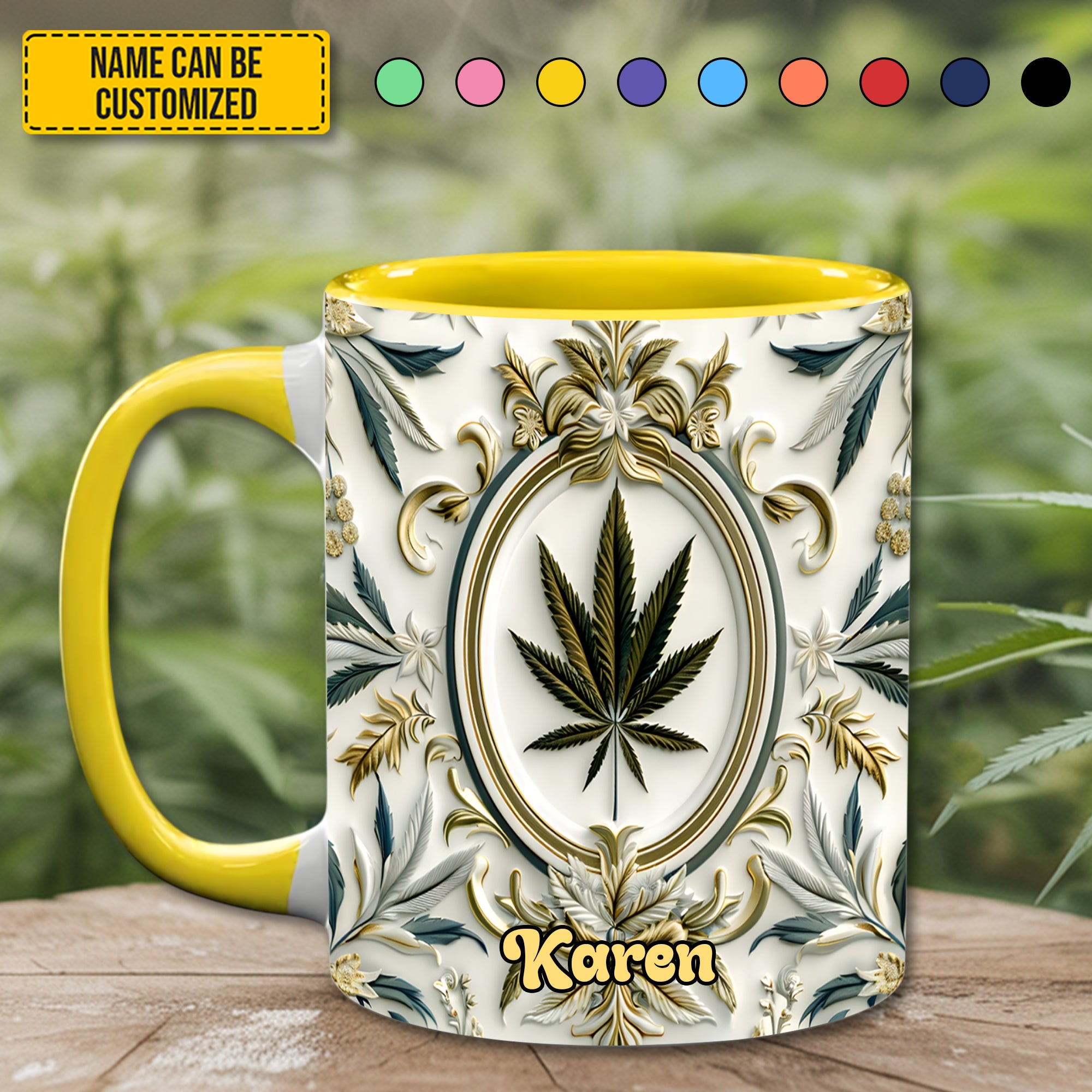 Personalized Luxury Weed Accent Mug Unique Gift For Him Her