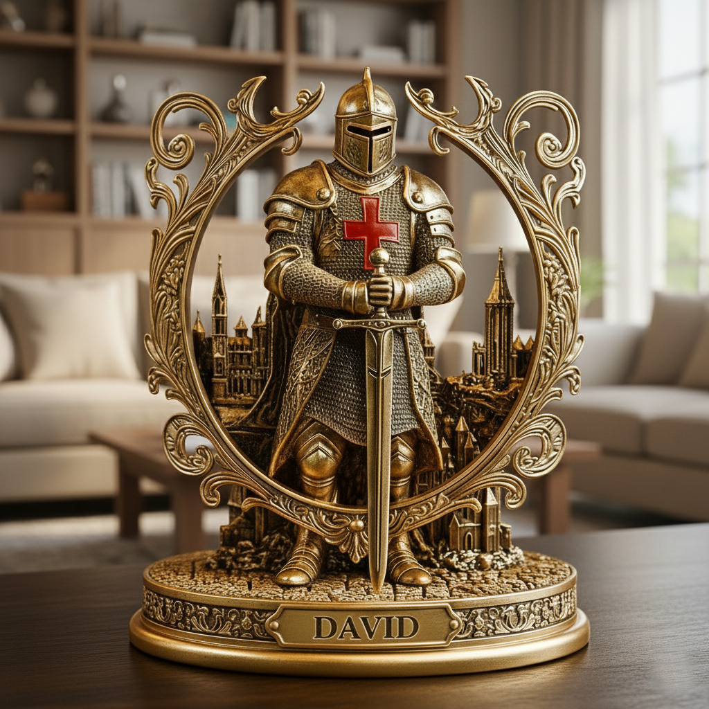 Personalized Medieval Acrylic Plaque Knight Valor Best Father's Day Gifts - Image 3