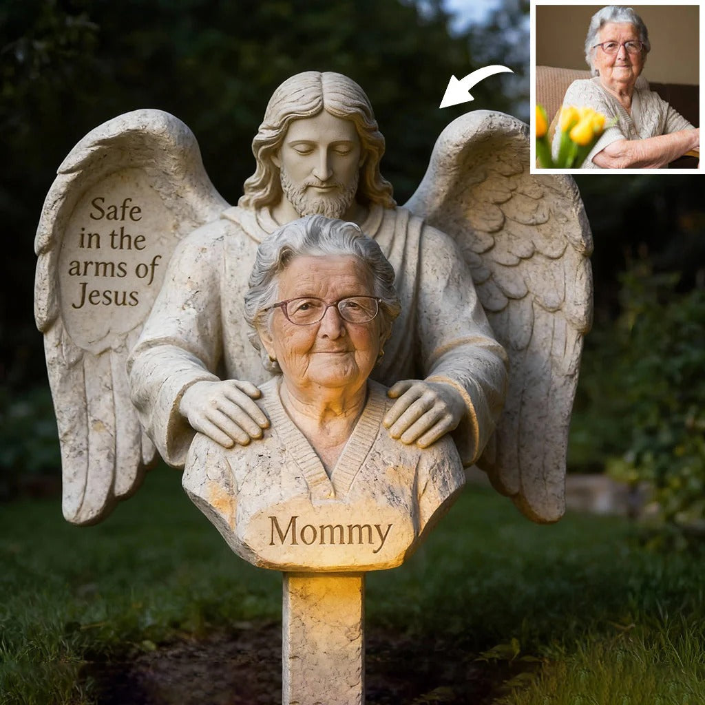 Personalized Memorial Acrylic Garden Sign Safe In The Arms Of Jesus Sympathy Gifts Ideas