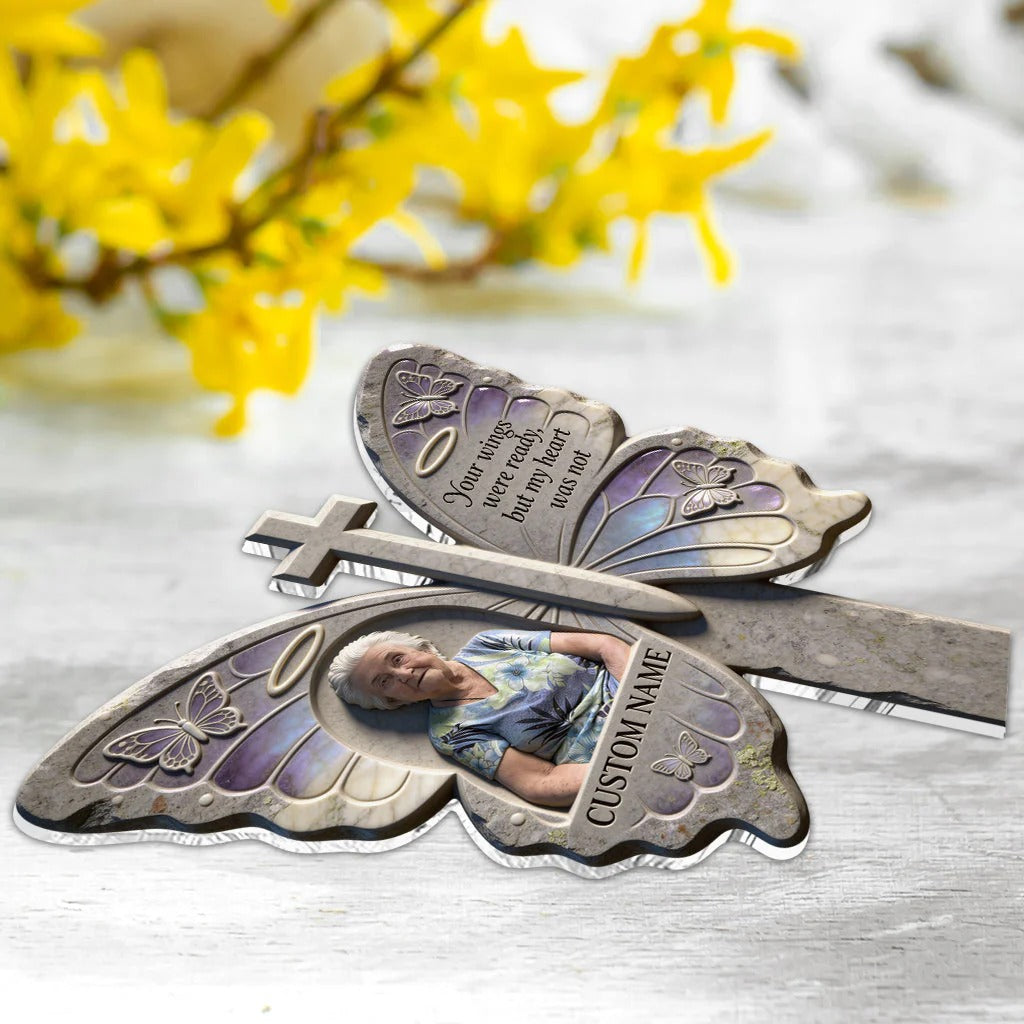 Personalized Memorial Acrylic Garden Sign Your Wings Were Ready Memorial Gift Ideas - Image 3