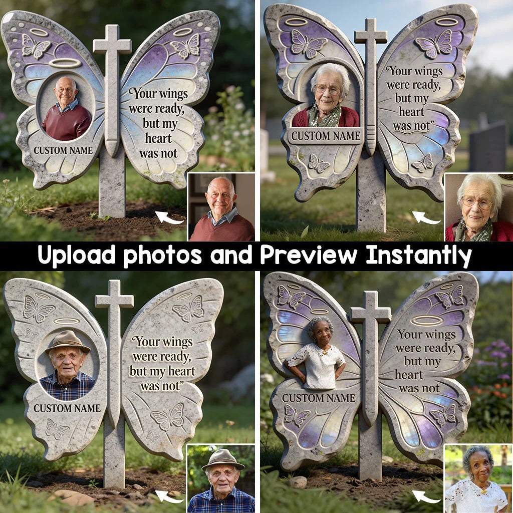 Personalized Memorial Acrylic Garden Sign Your Wings Were Ready Memorial Gift Ideas - Image 2