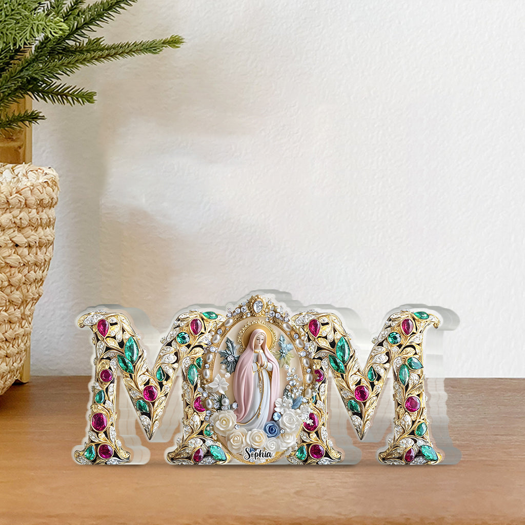 Personalized Mom Faithful Custom Shaped Acrylic Plaque Religious Fathers Day Gifts - Image 3