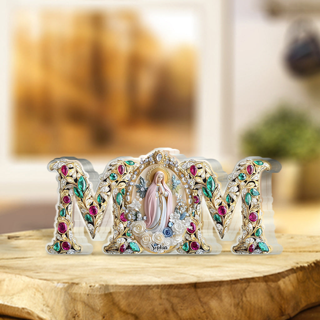 Personalized Mom Faithful Custom Shaped Acrylic Plaque Religious Fathers Day Gifts - Image 2
