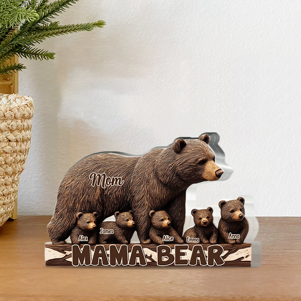 Personalized Mother Custom Shaped Acrylic Plaque Mama Bear Gifts For Bears Lovers - Image 2