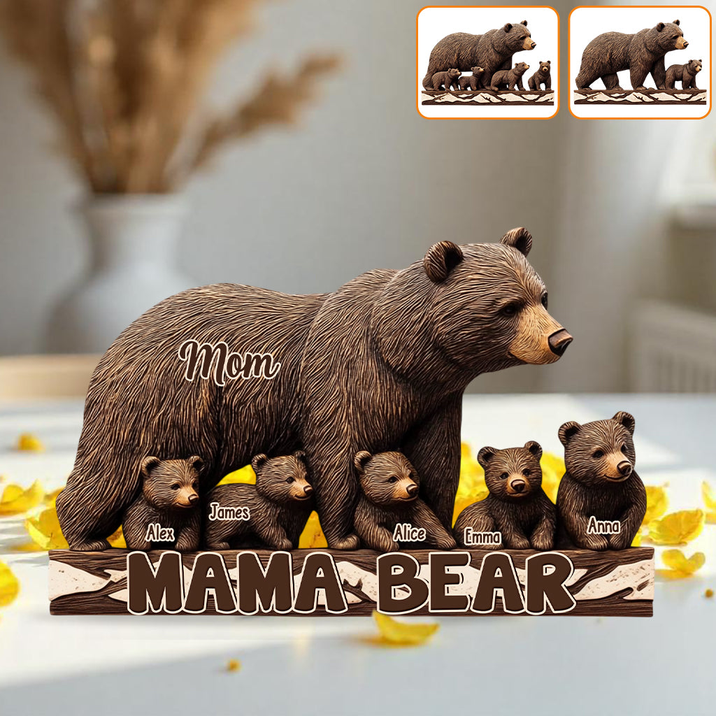 Personalized Mother Custom Shaped Acrylic Plaque Mama Bear Gifts For Bears Lovers
