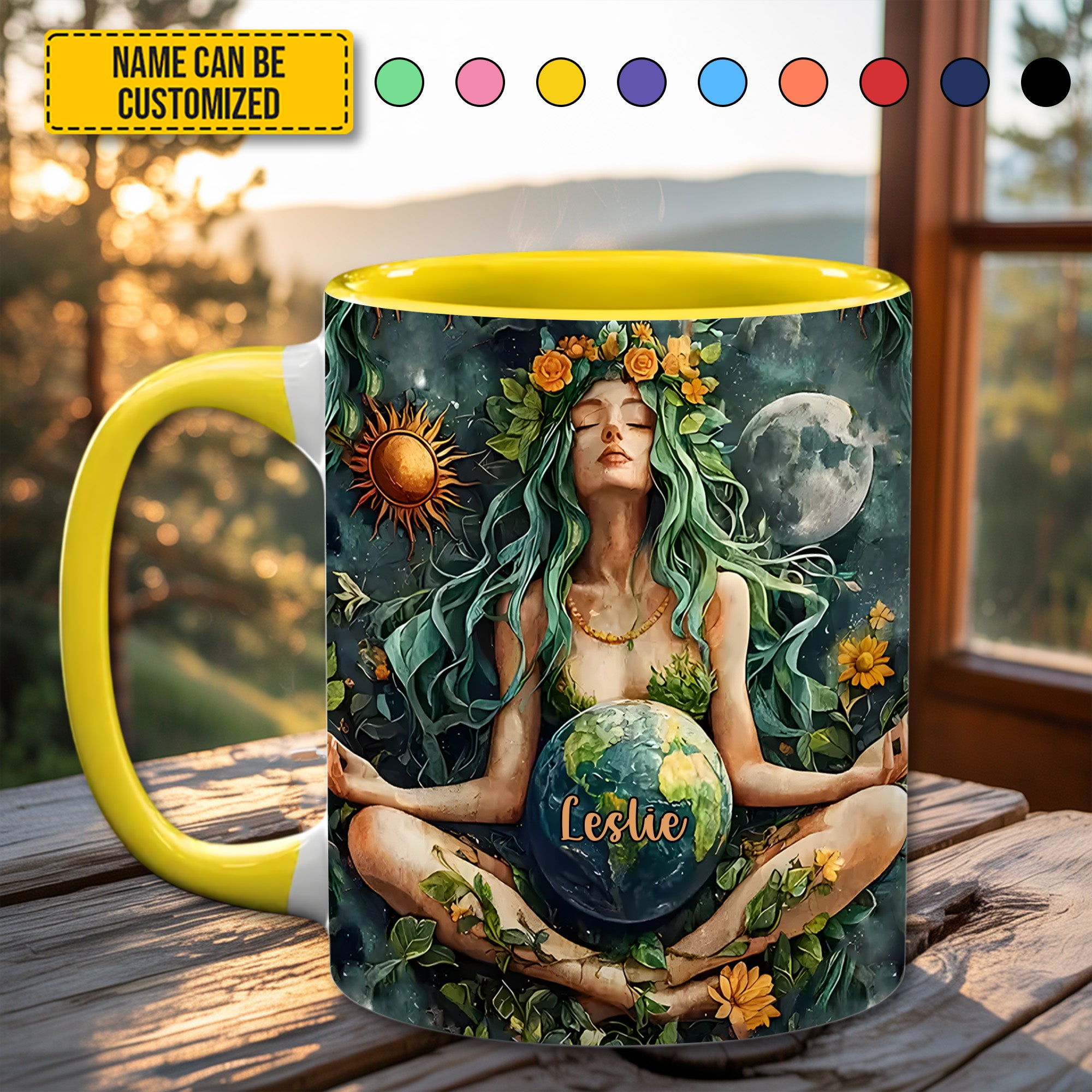 Personalized Mother Earth Goddess Accent Mug Unique Best Gift For Mom - Image 4