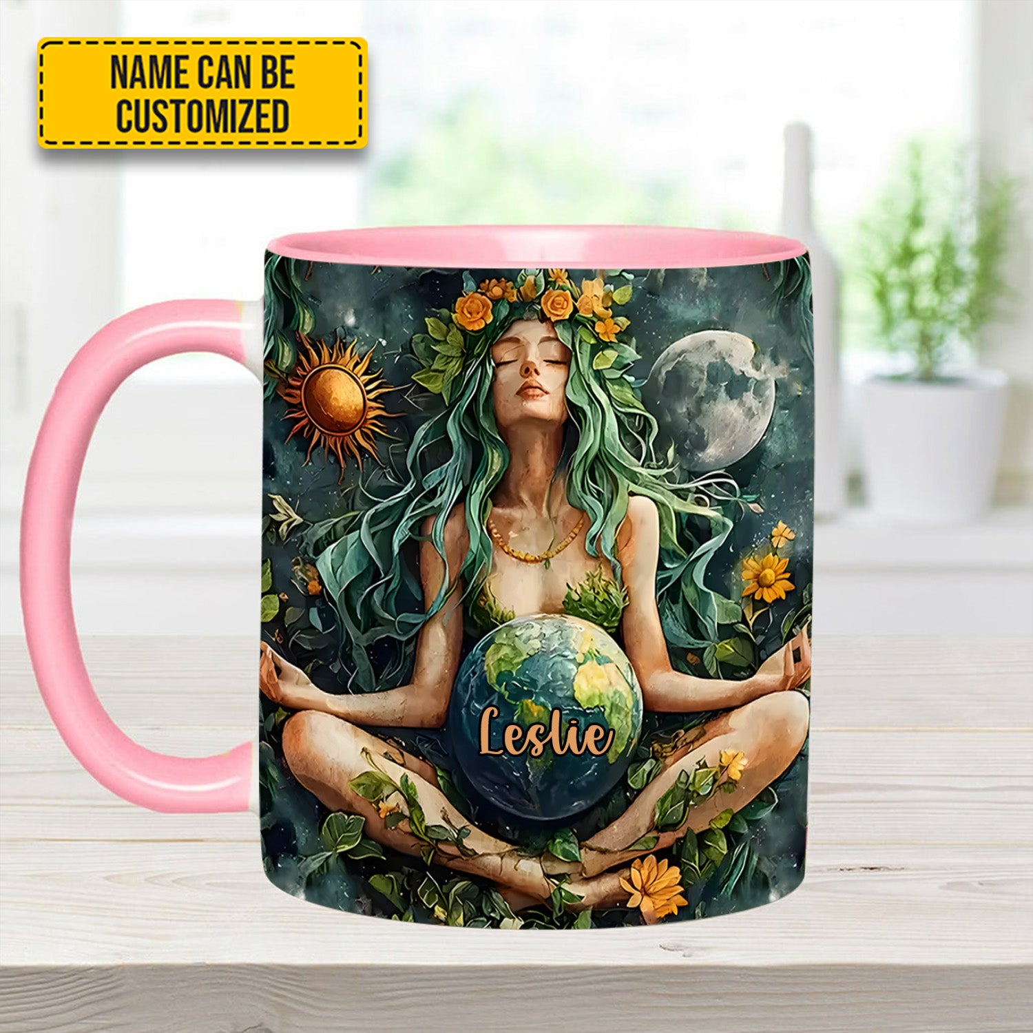 Personalized Mother Earth Goddess Accent Mug Unique Best Gift For Mom - Image 12