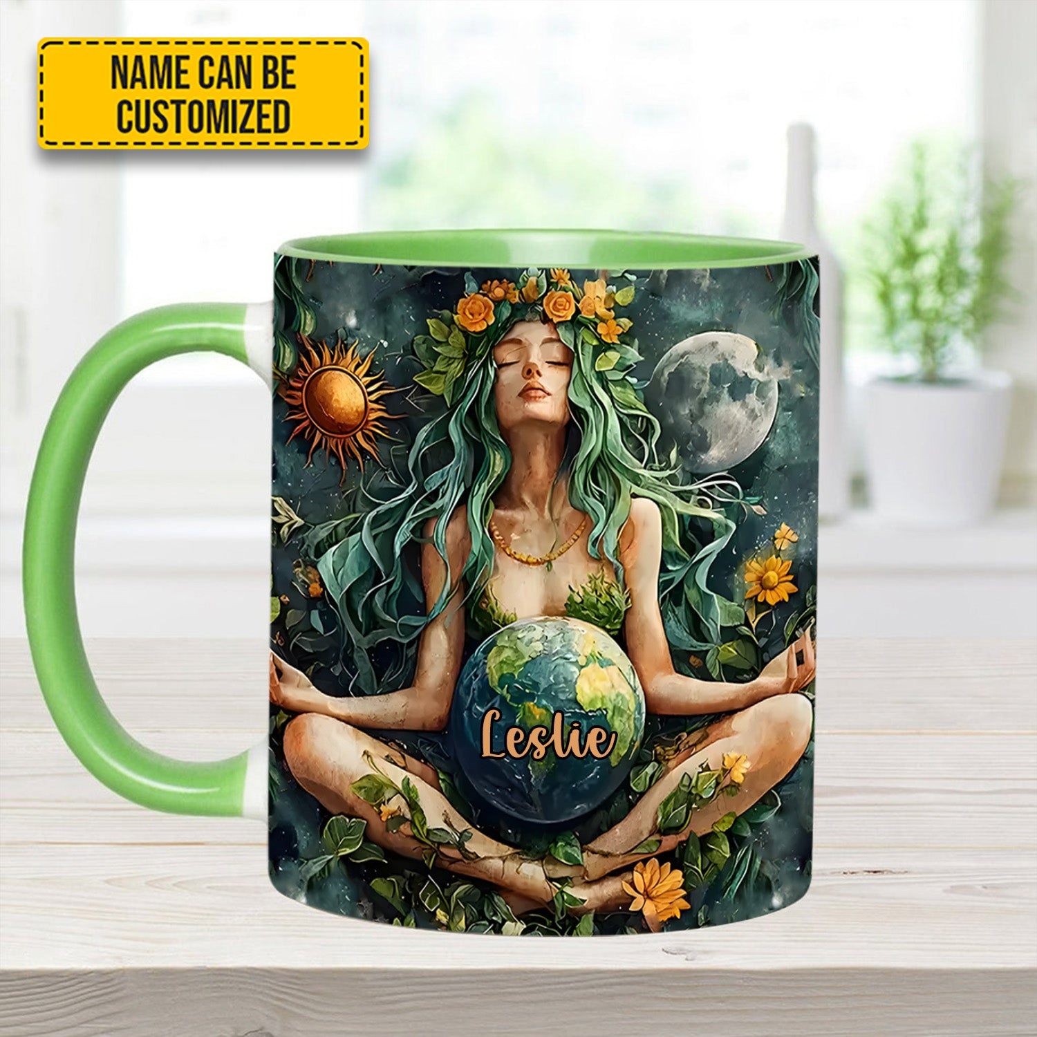Personalized Mother Earth Goddess Accent Mug Unique Best Gift For Mom - Image 8