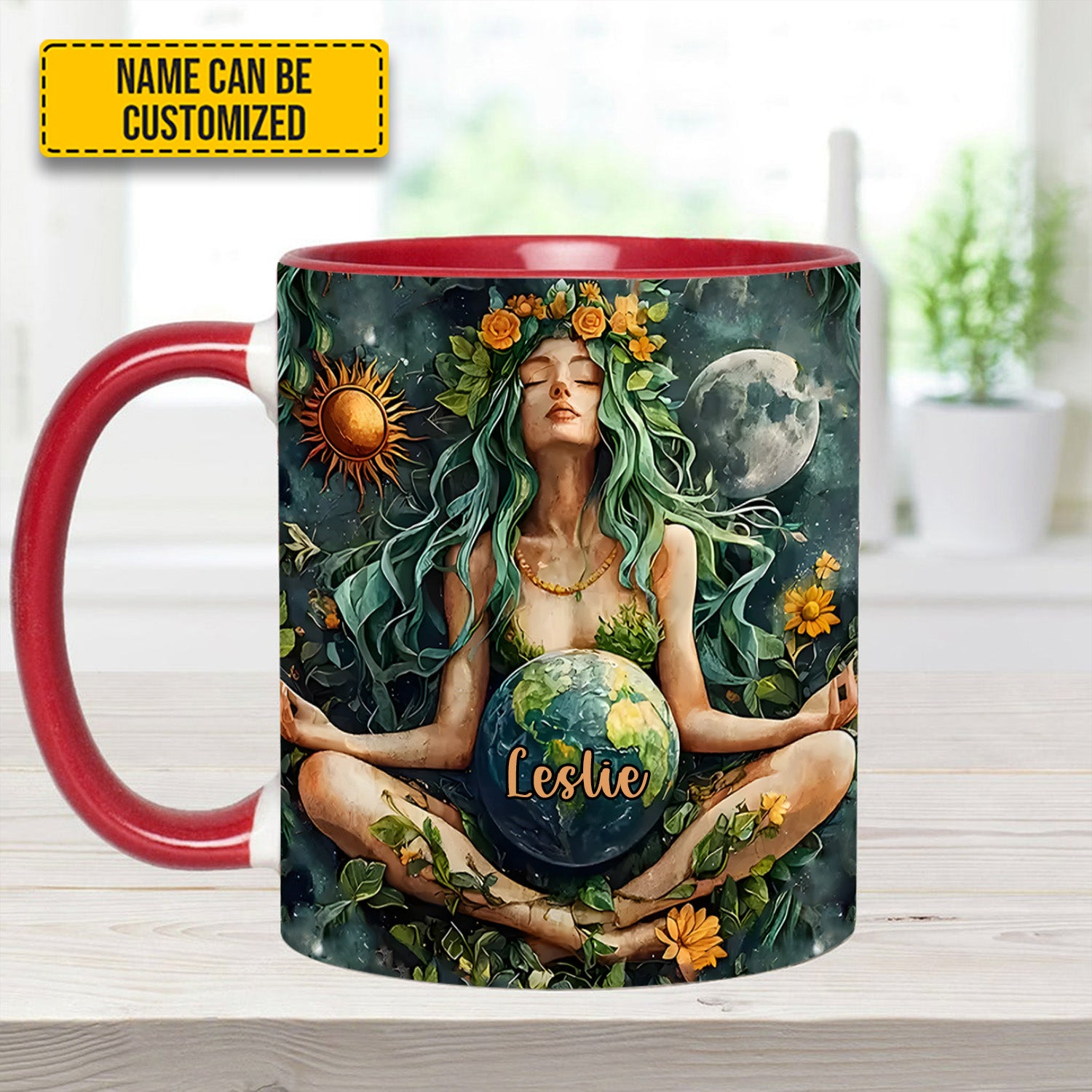 Personalized Mother Earth Goddess Accent Mug Unique Best Gift For Mom - Image 7