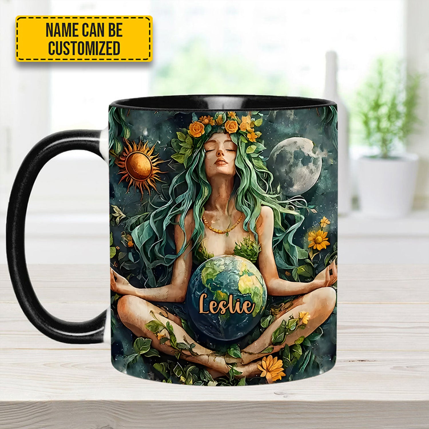 Personalized Mother Earth Goddess Accent Mug Unique Best Gift For Mom - Image 5