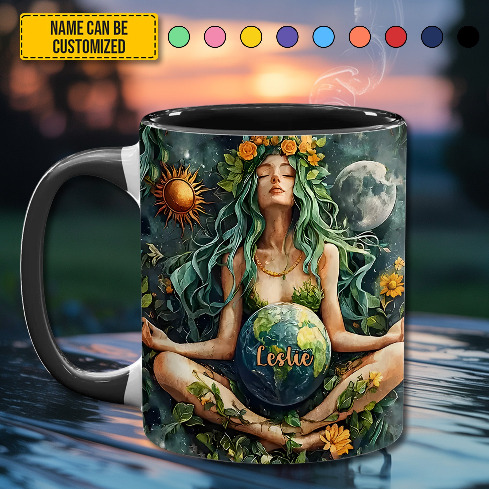 Personalized Mother Earth Goddess Accent Mug Unique Best Gift For Mom - Image 6