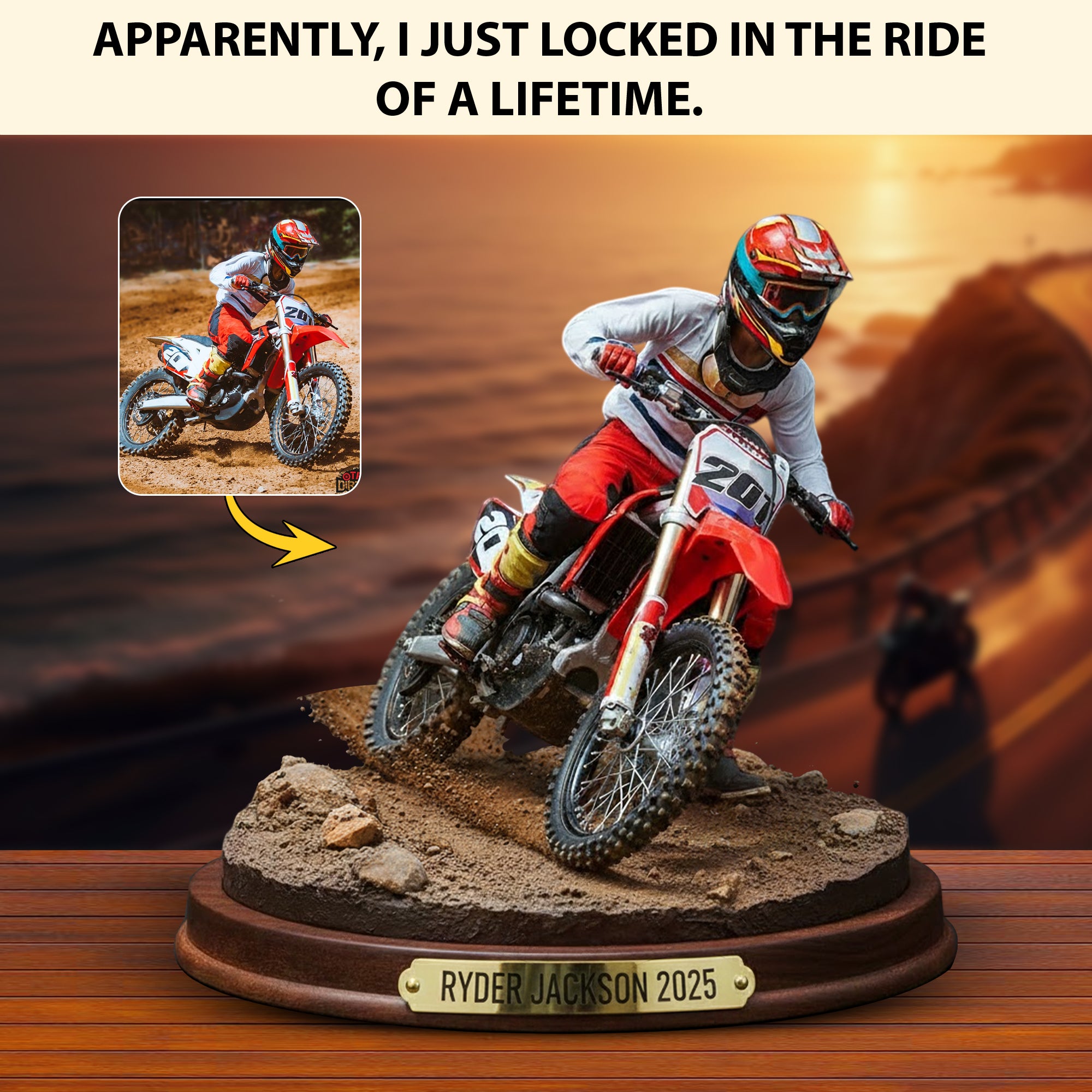 Personalized Motocross Acrylic Plaque Moto Legend Presents For Bicycle Riders - Image 3