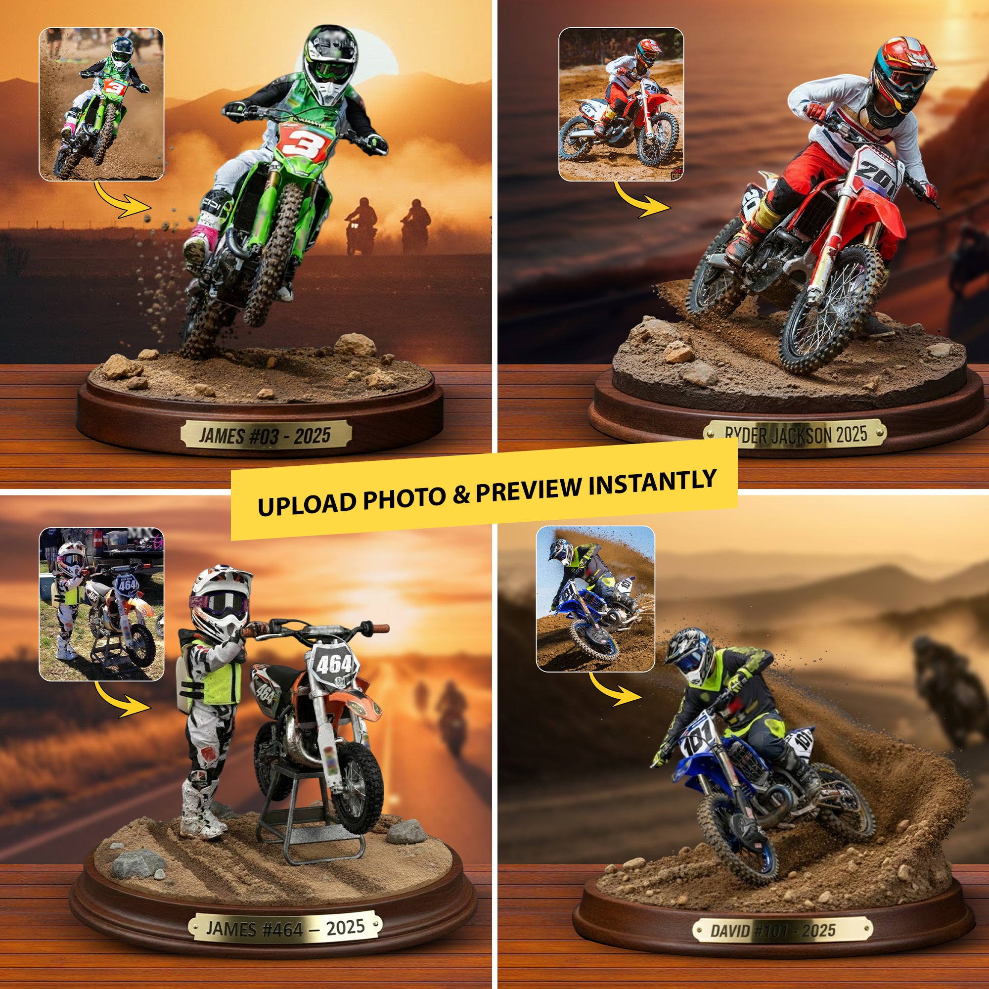 Personalized Motocross Acrylic Plaque Moto Legend Presents For Bicycle Riders