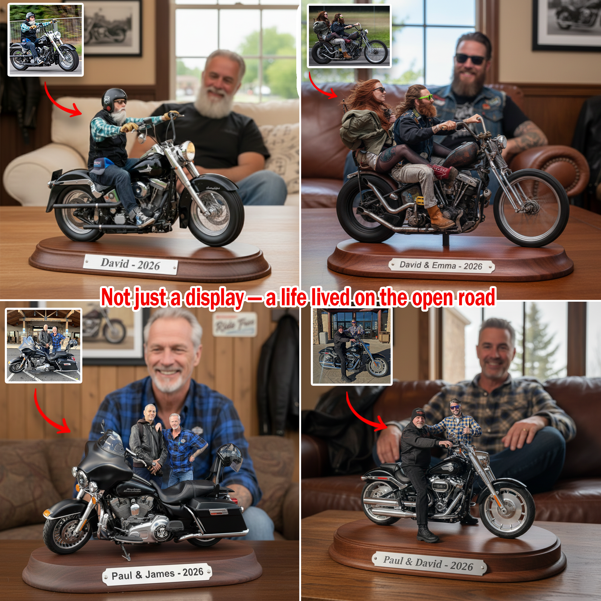 Personalized Motorcycle Acrylic Plaque A Life On The Open Road Motorcycle Gifts For Him