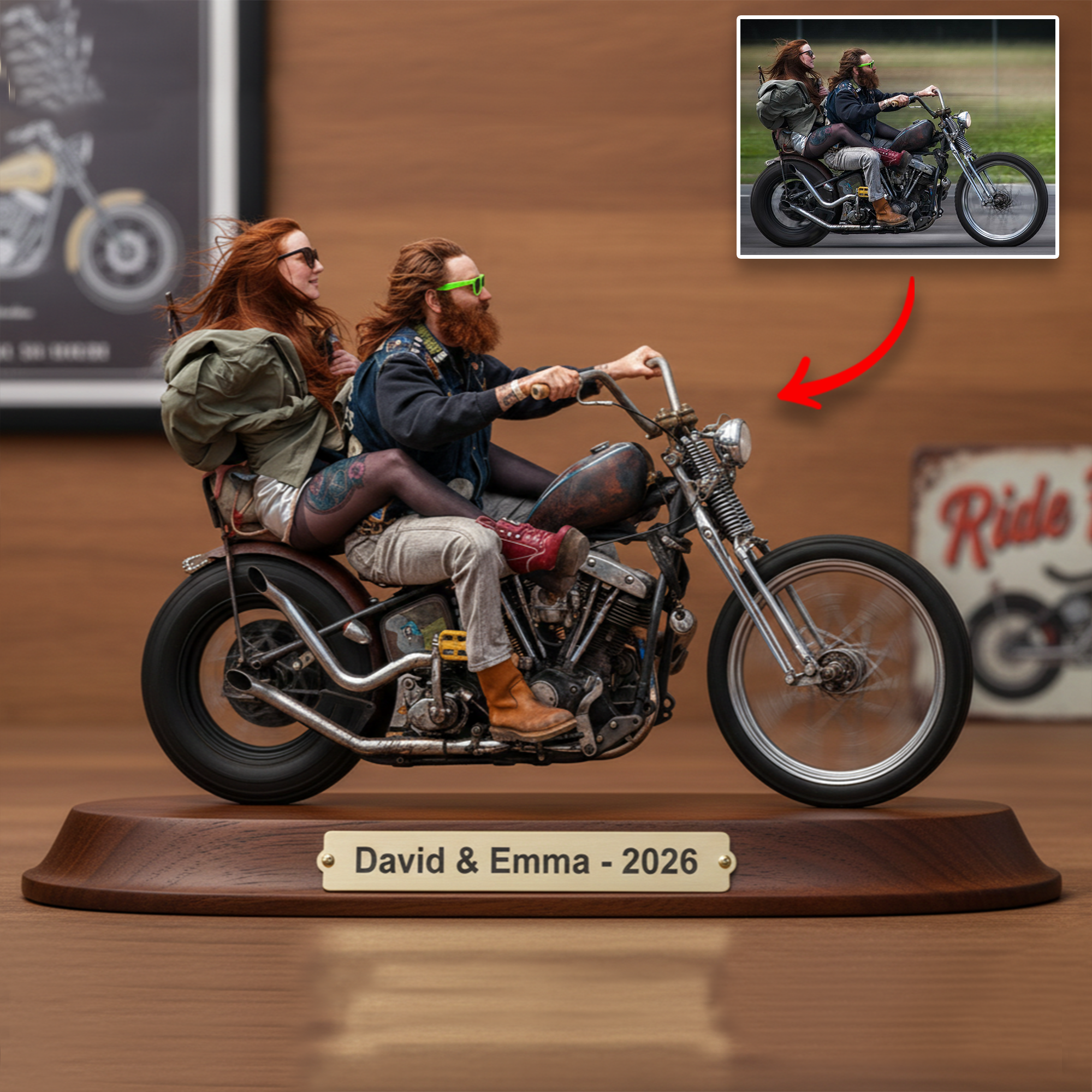 Personalized Motorcycle Acrylic Plaque A Life On The Open Road Motorcycle Gifts For Him - Image 3