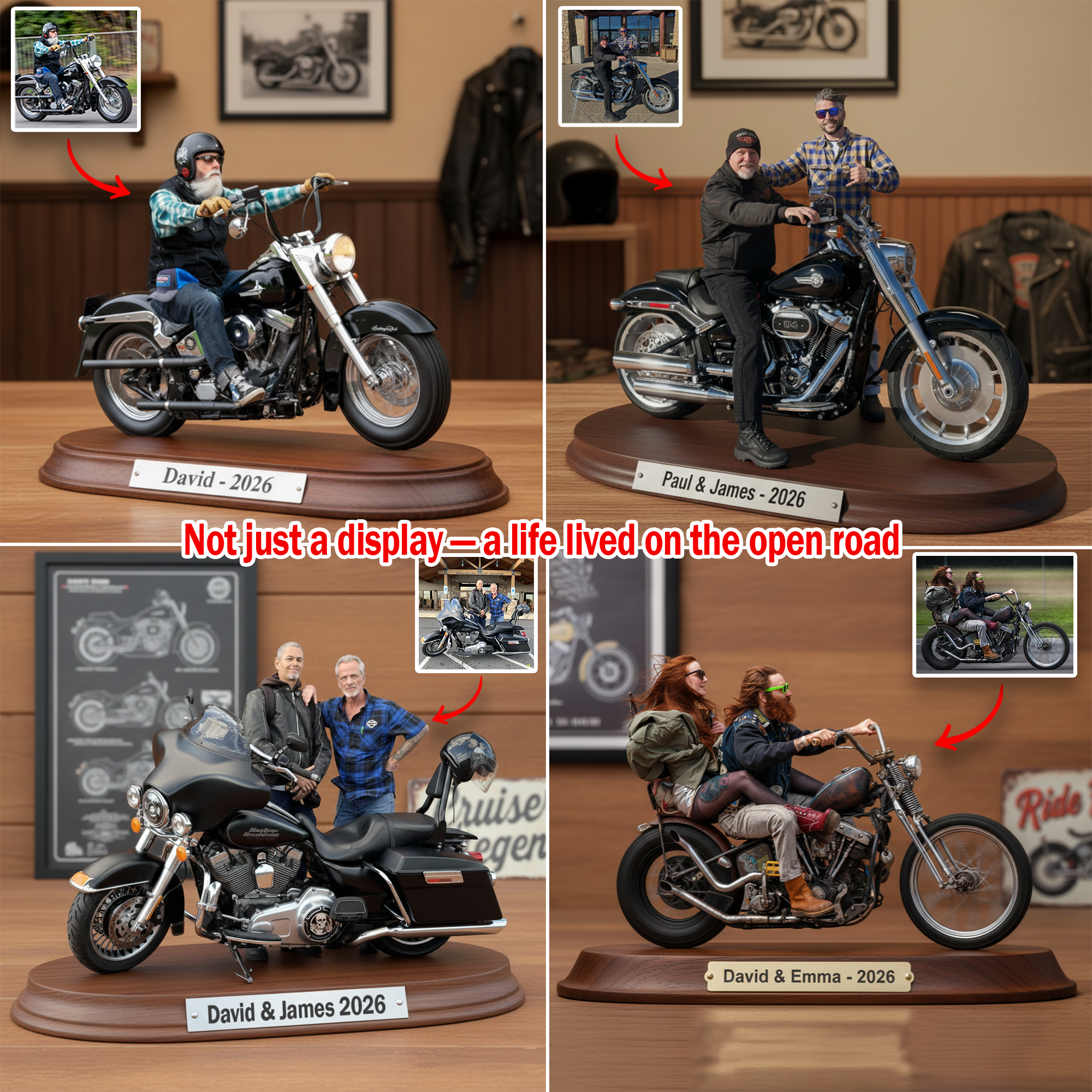 Personalized Motorcycle Acrylic Plaque A Life On The Open Road Motorcycle Gifts For Him - Image 2