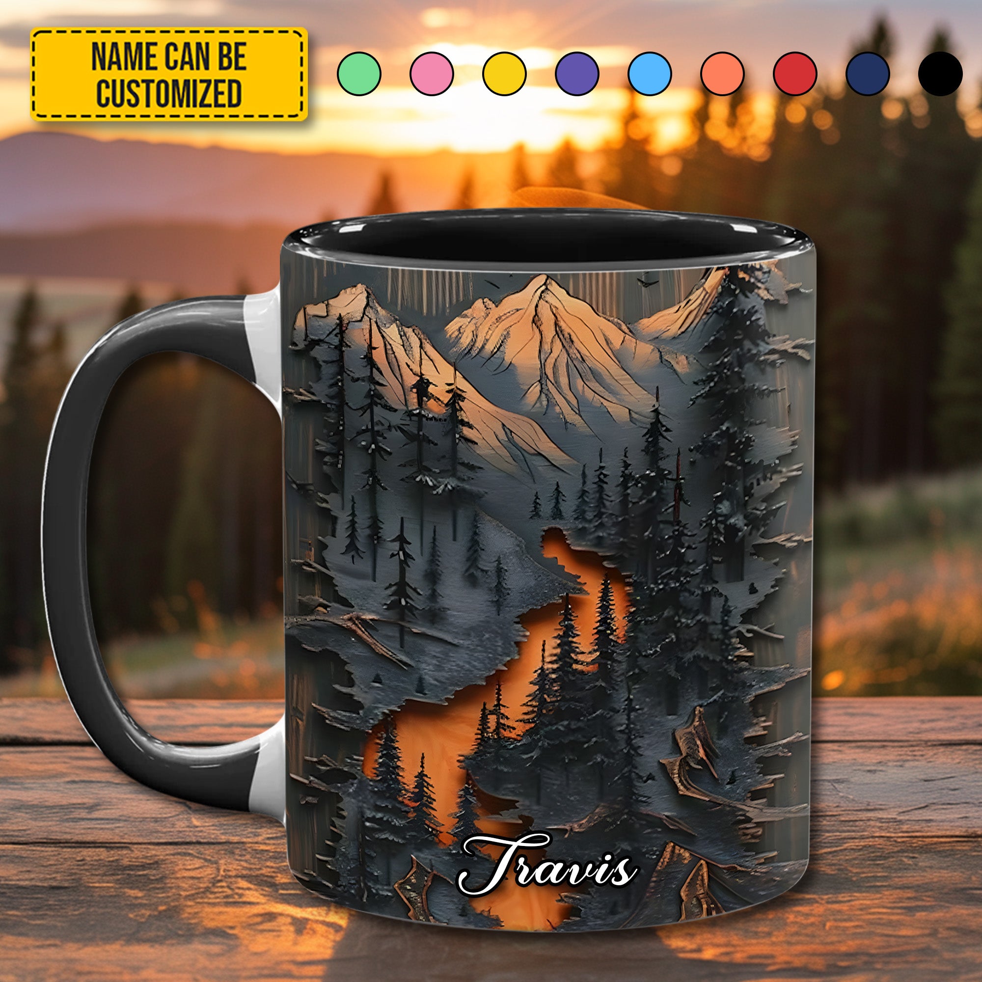 Personalized Mountain Wilderness Accent Mug Unique Gift For Friends - Image 3