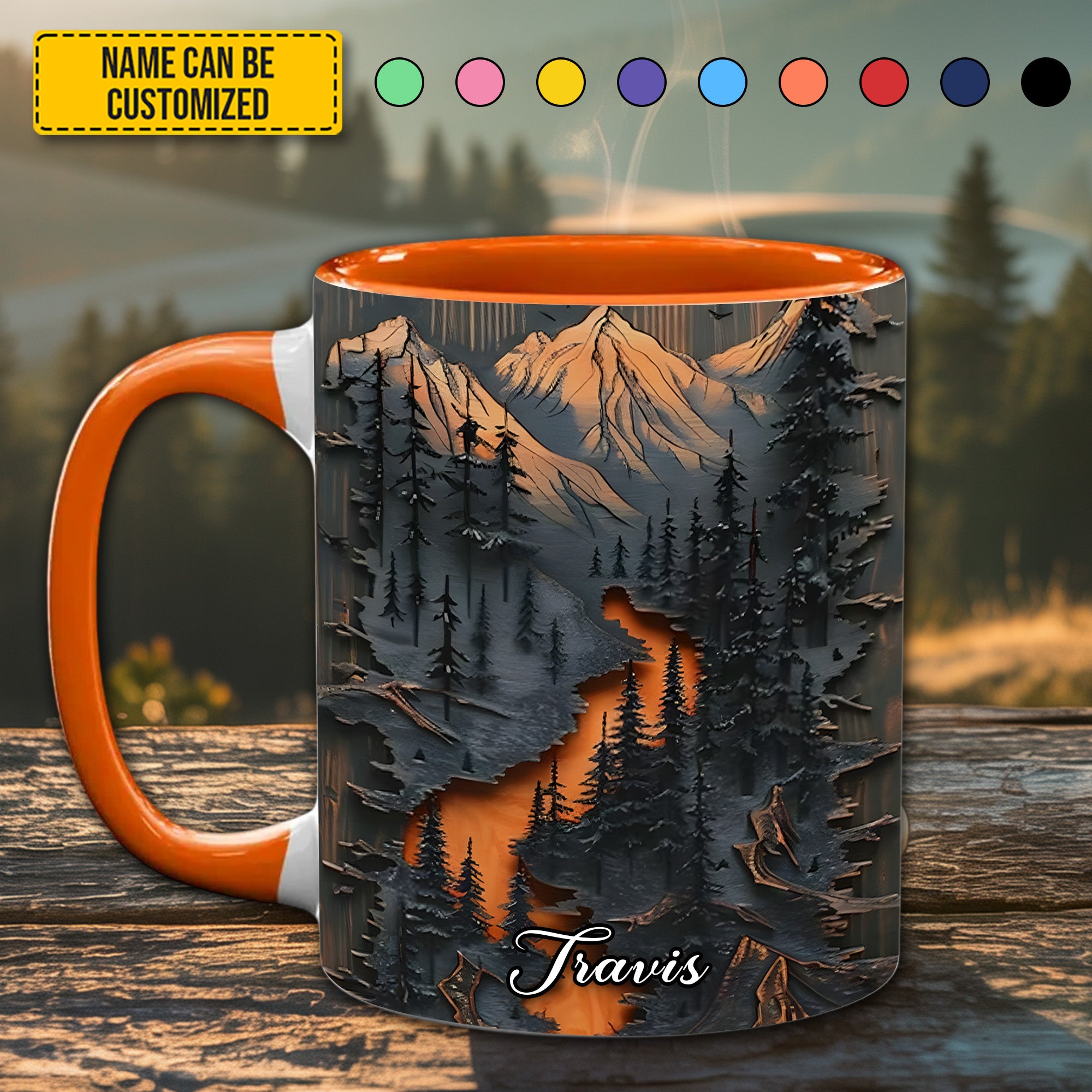 Personalized Mountain Wilderness Accent Mug Unique Gift For Friends