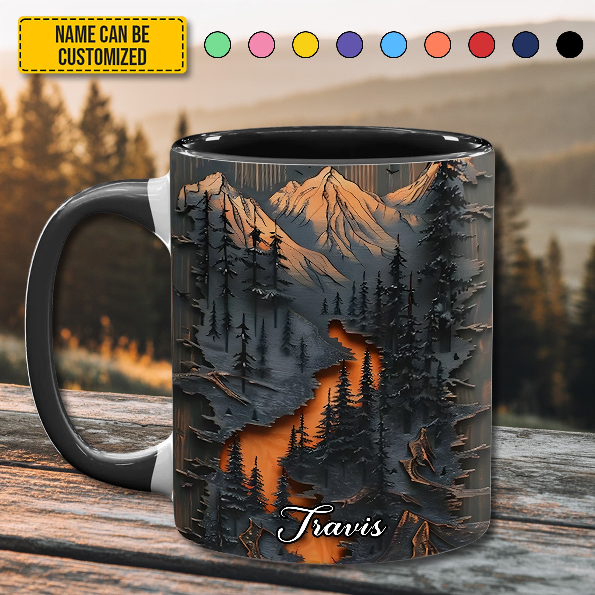Personalized Mountain Wilderness Accent Mug Unique Gift For Friends - Image 4