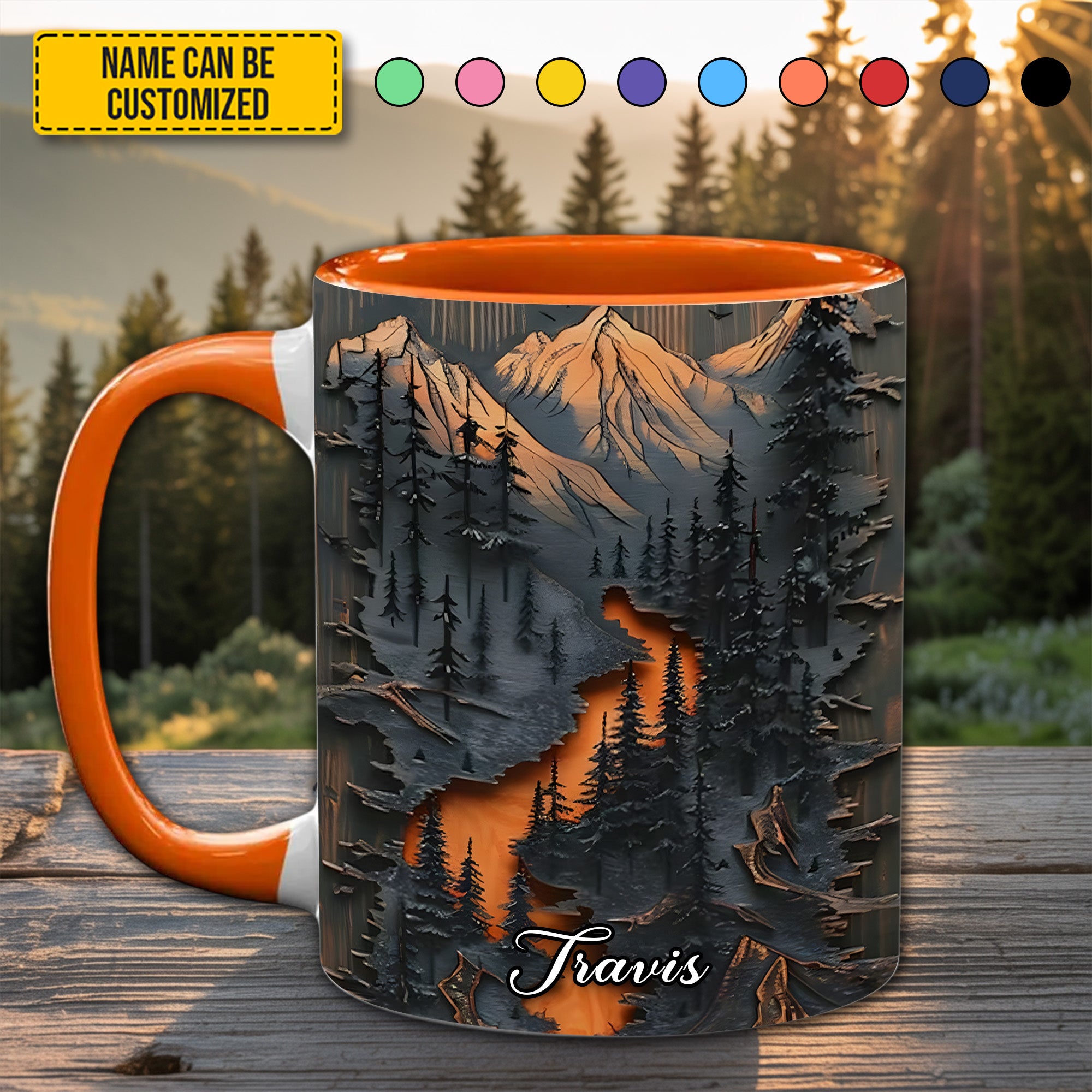 Personalized Mountain Wilderness Accent Mug Unique Gift For Friends - Image 2
