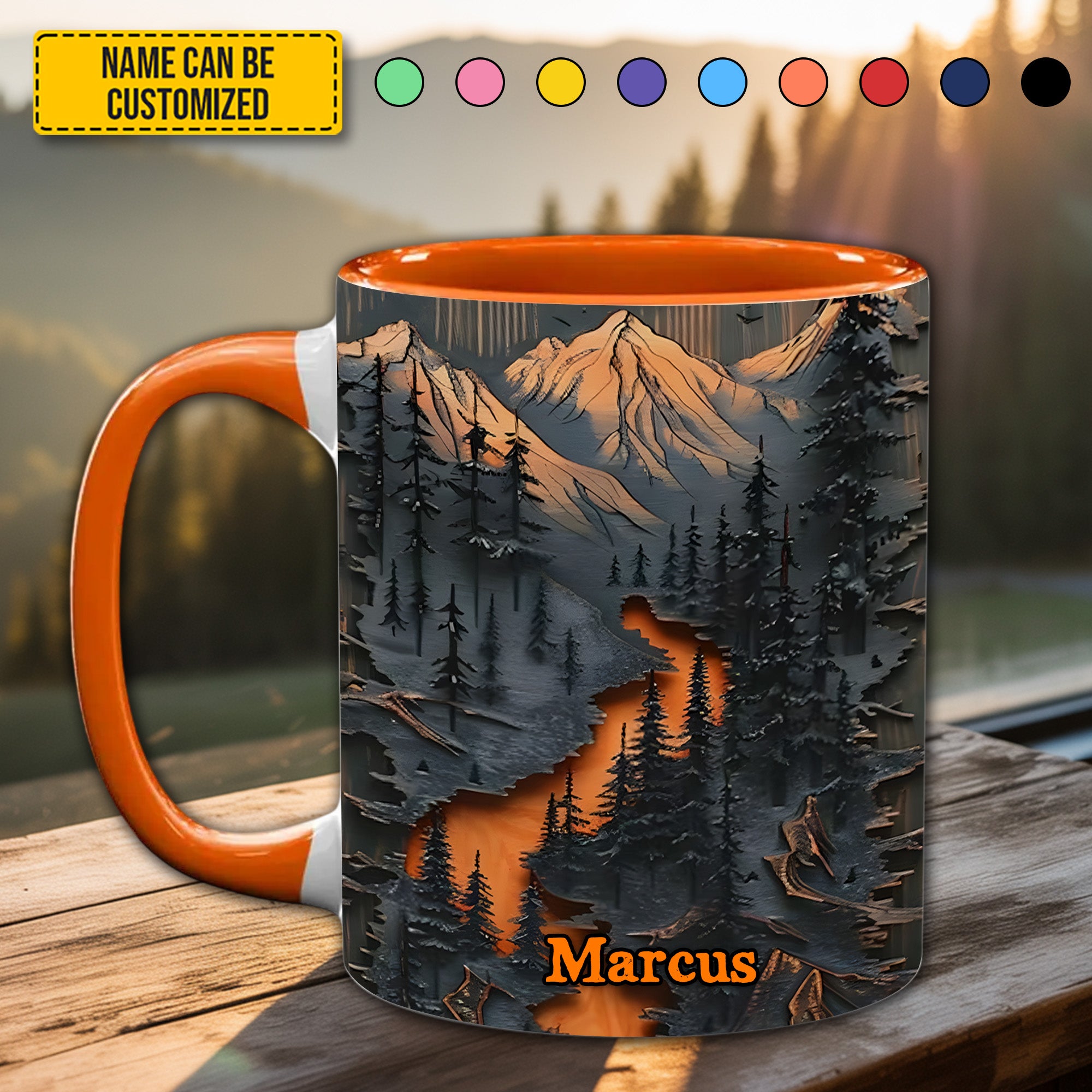 Personalized Mountain Wilderness Accent Mug Unique Gift For Him Her - Image 3