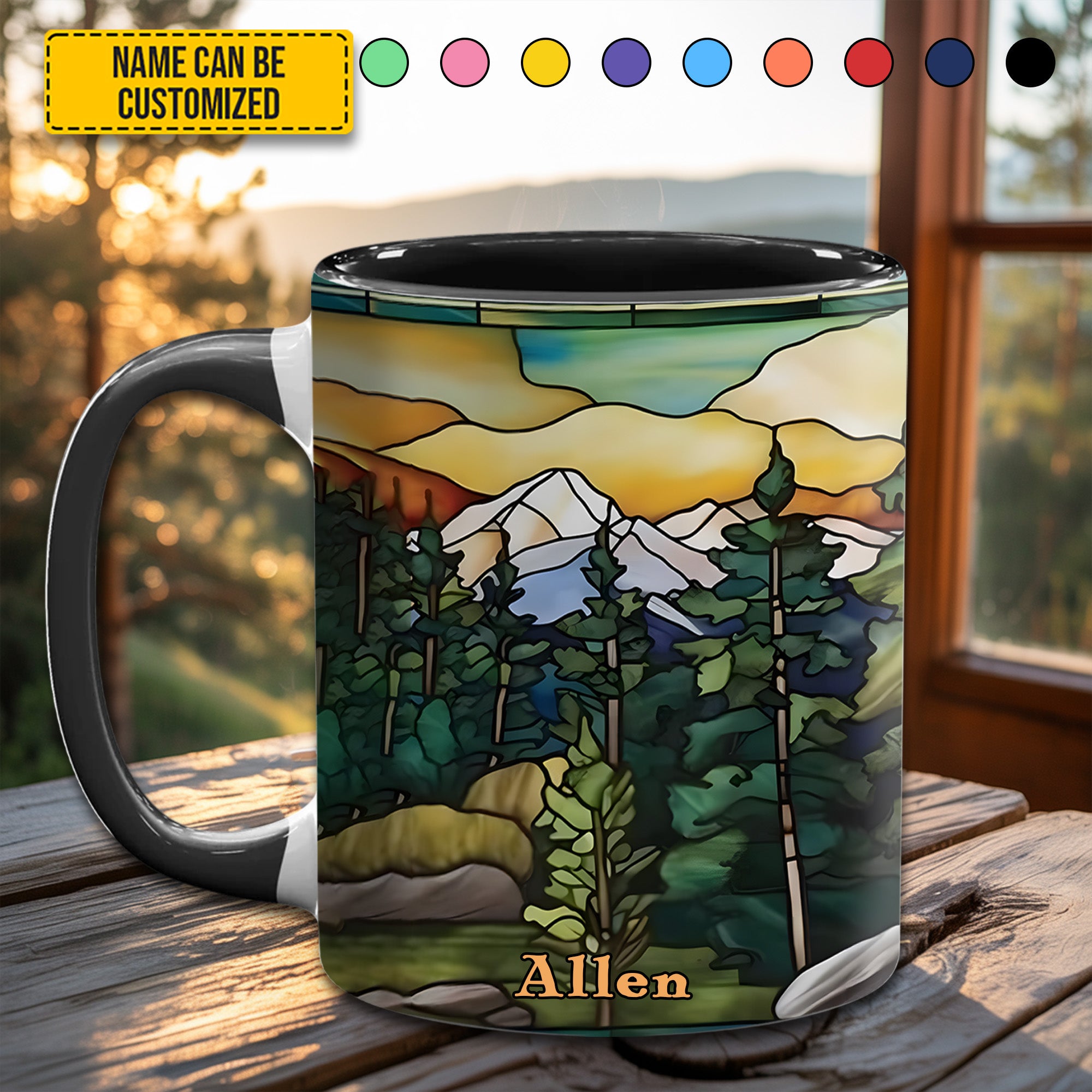 Personalized Mountains Accent Mug Unique Gift For Girlfriends - Image 3