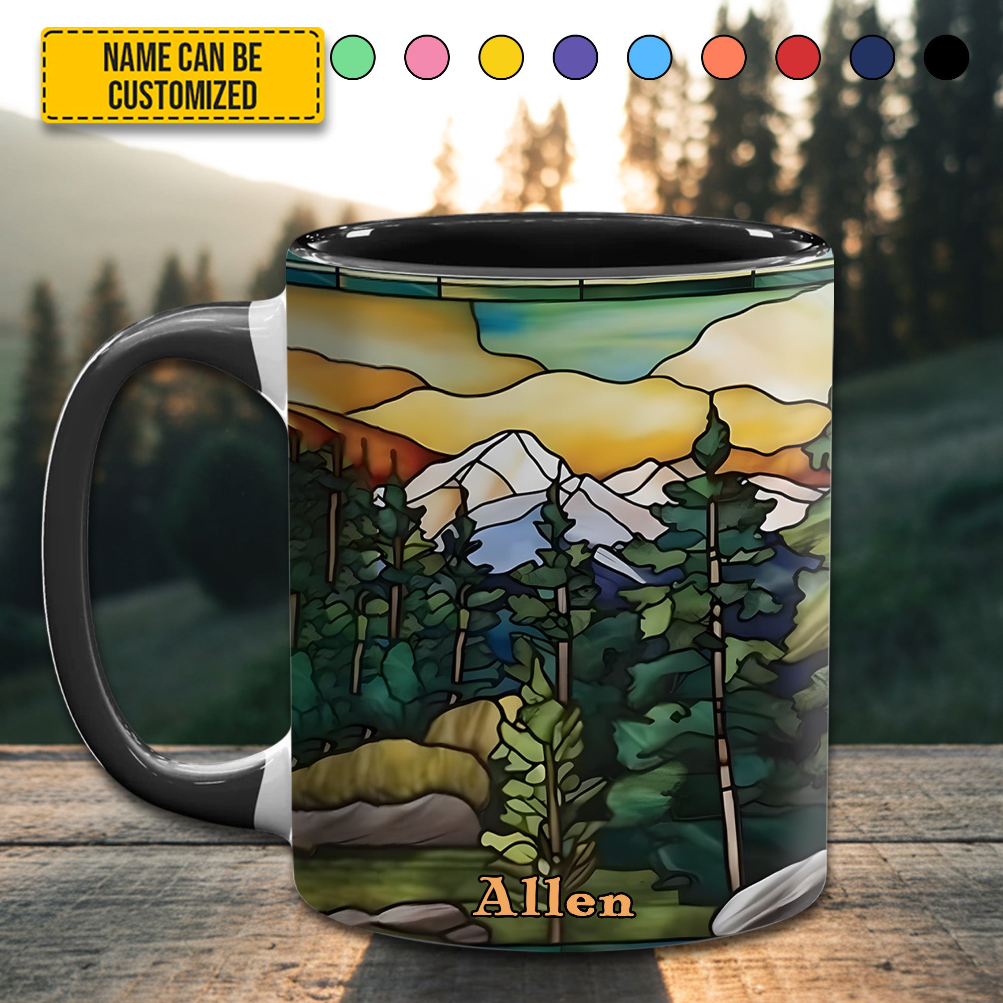Personalized Mountains Accent Mug Unique Gift For Girlfriends - Image 4