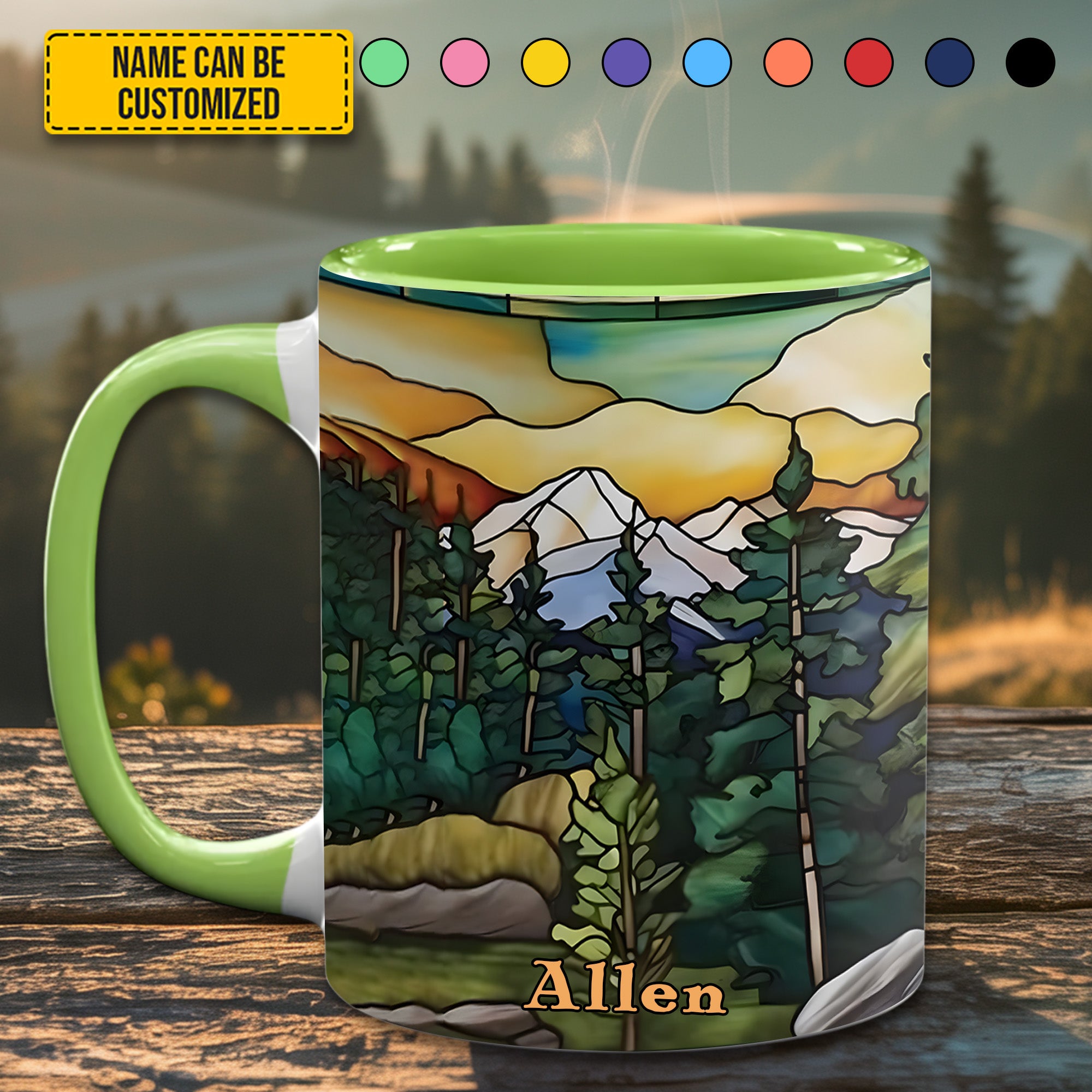 Personalized Mountains Accent Mug Unique Gift For Girlfriends - Image 2