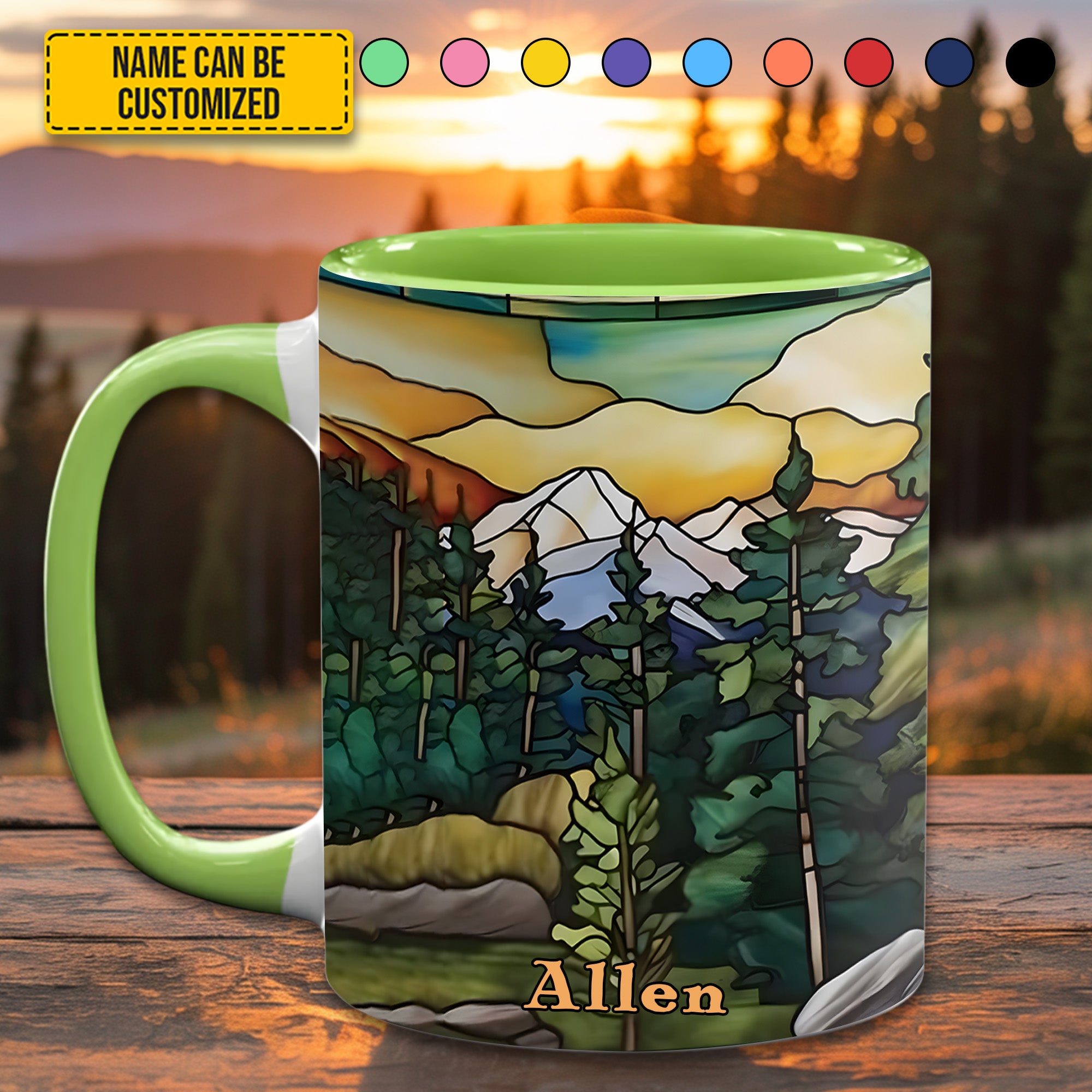 Personalized Mountains Accent Mug Unique Gift For Girlfriends