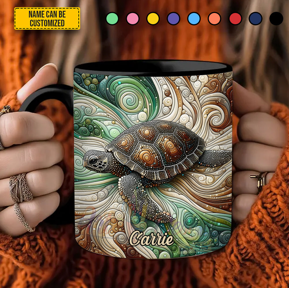 Personalized Ocean Turtle Accent Mug Sea Turtle Gift For Grandma - Image 3