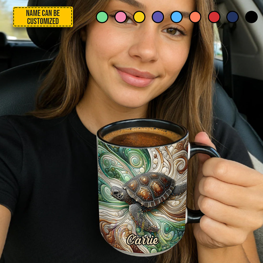 Personalized Ocean Turtle Accent Mug Sea Turtle Gift For Grandma - Image 4