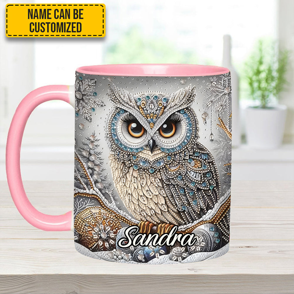Personalized Owl Accent Mug Beautiful Owl Diamond Best Unique Gifts For Owl Lovers - Image 11