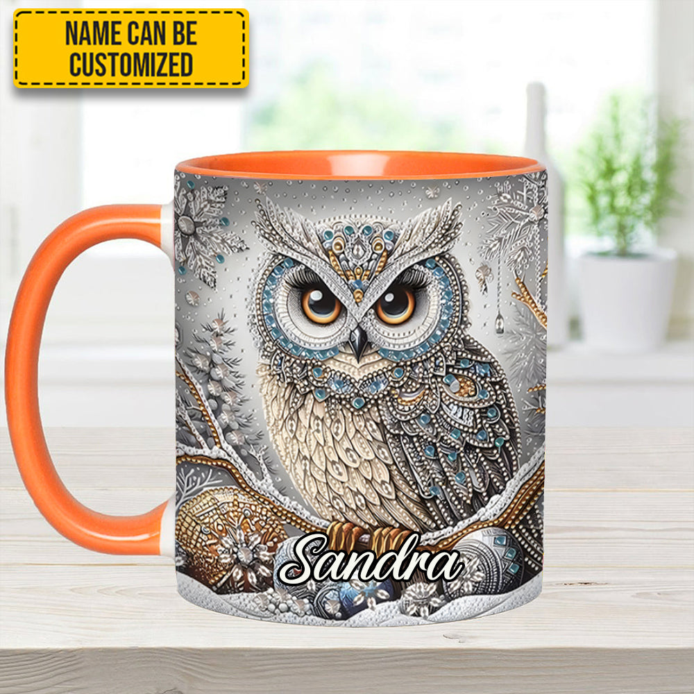 Personalized Owl Accent Mug Beautiful Owl Diamond Best Unique Gifts For Owl Lovers - Image 10