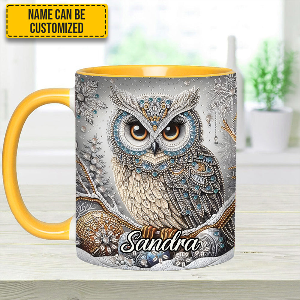 Personalized Owl Accent Mug Beautiful Owl Diamond Best Unique Gifts For Owl Lovers - Image 12
