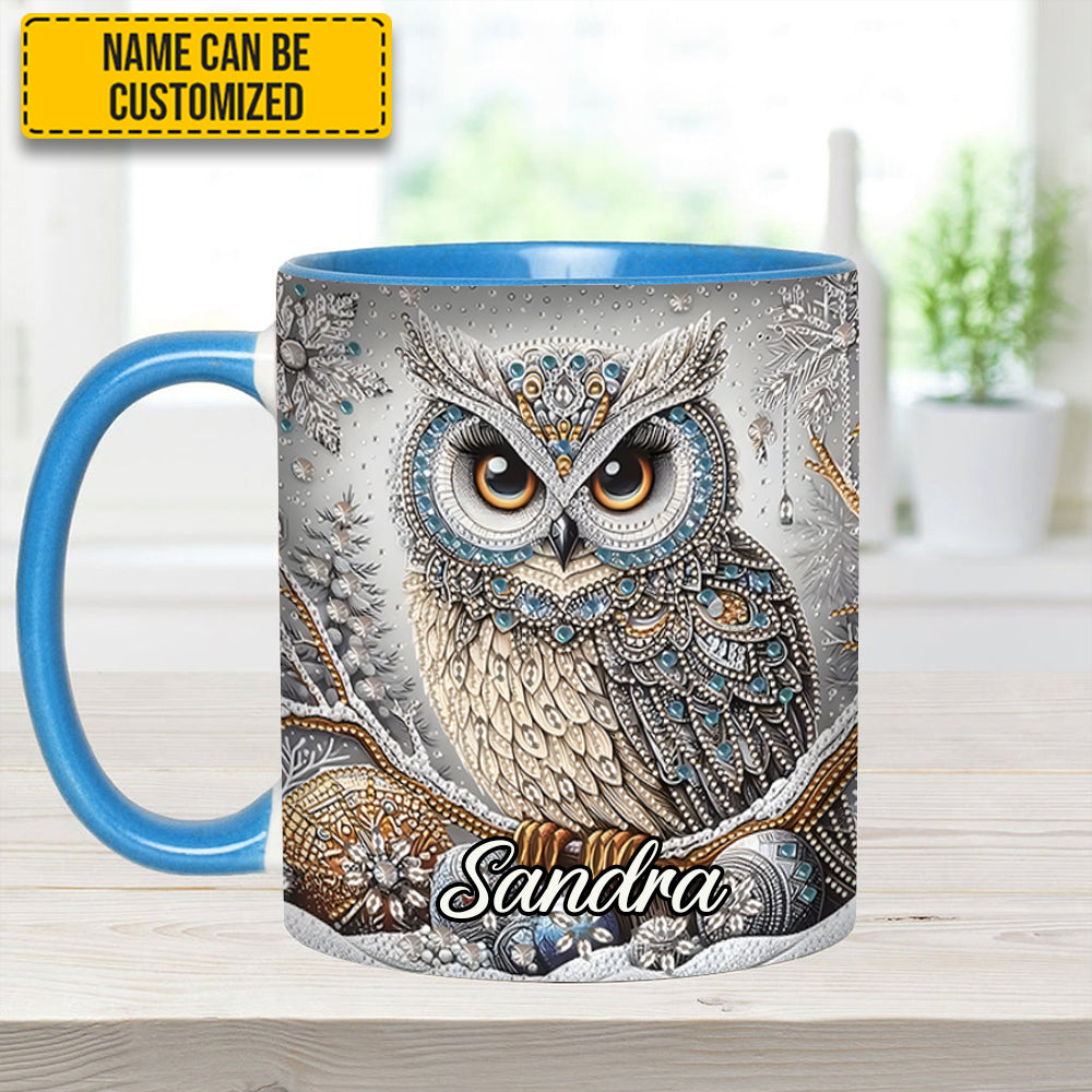 Personalized Owl Accent Mug Beautiful Owl Diamond Best Unique Gifts For Owl Lovers - Image 8