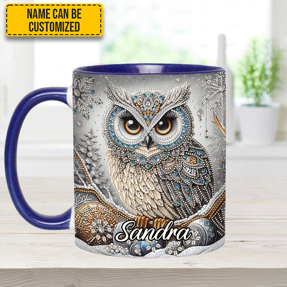 Personalized Owl Accent Mug Beautiful Owl Diamond Best Unique Gifts For Owl Lovers - Image 9