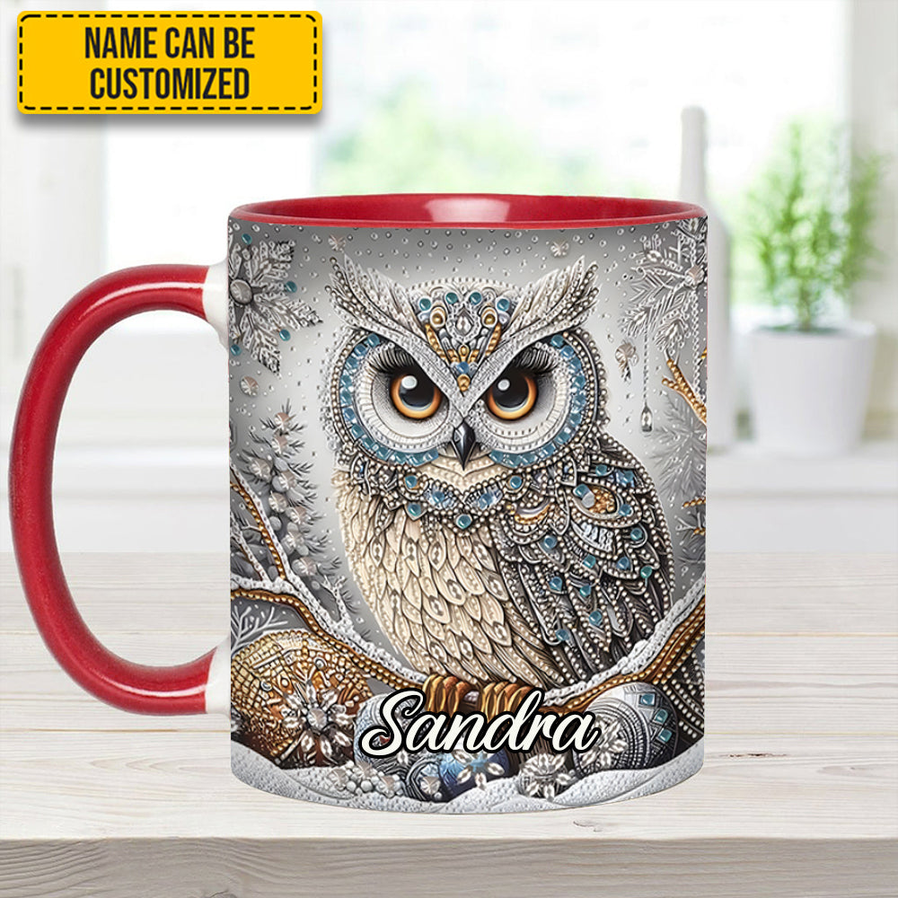 Personalized Owl Accent Mug Beautiful Owl Diamond Best Unique Gifts For Owl Lovers - Image 6