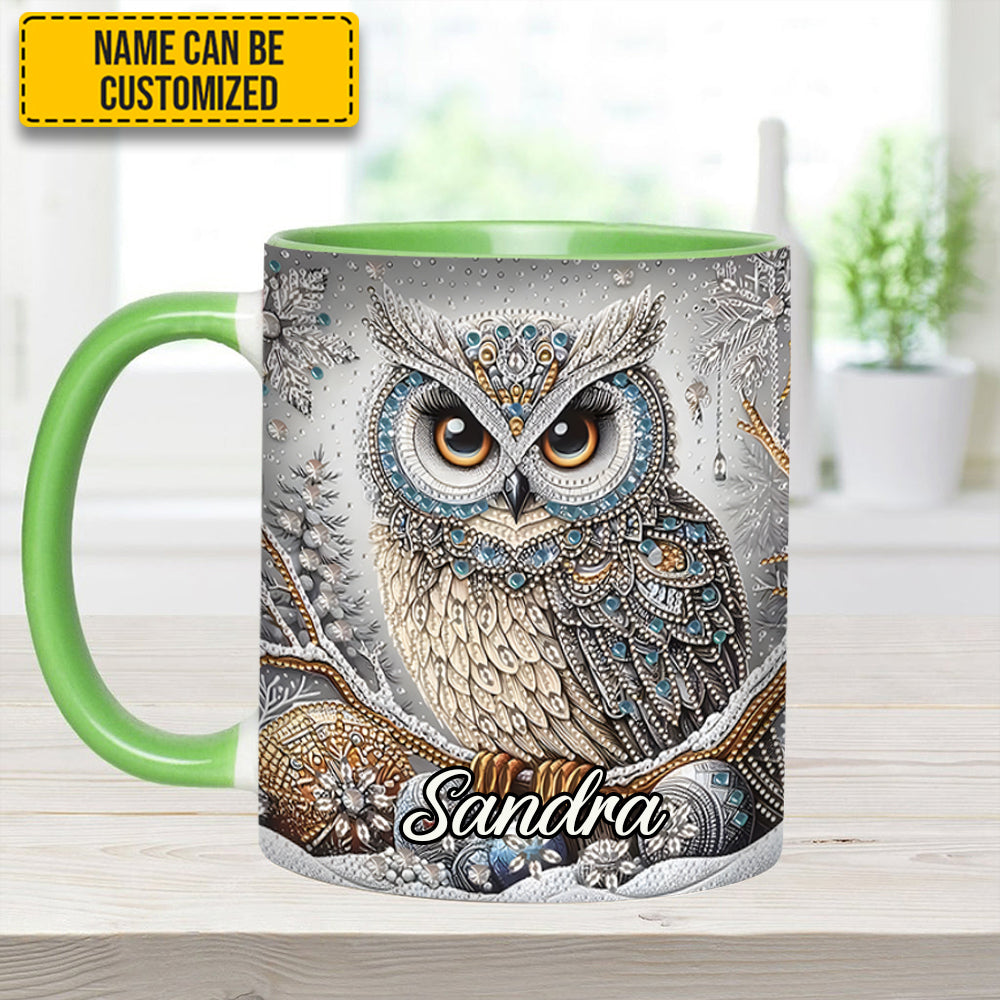 Personalized Owl Accent Mug Beautiful Owl Diamond Best Unique Gifts For Owl Lovers - Image 7