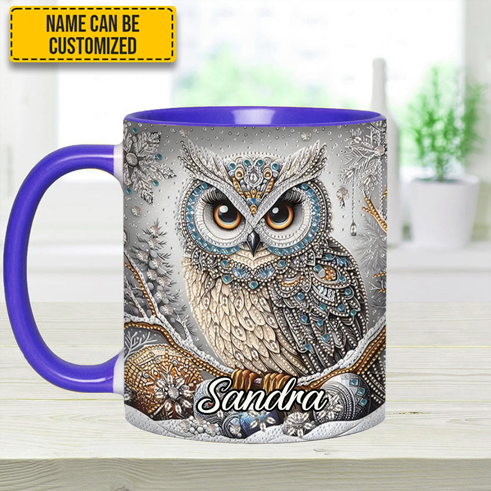 Personalized Owl Accent Mug Beautiful Owl Diamond Best Unique Gifts For Owl Lovers - Image 13
