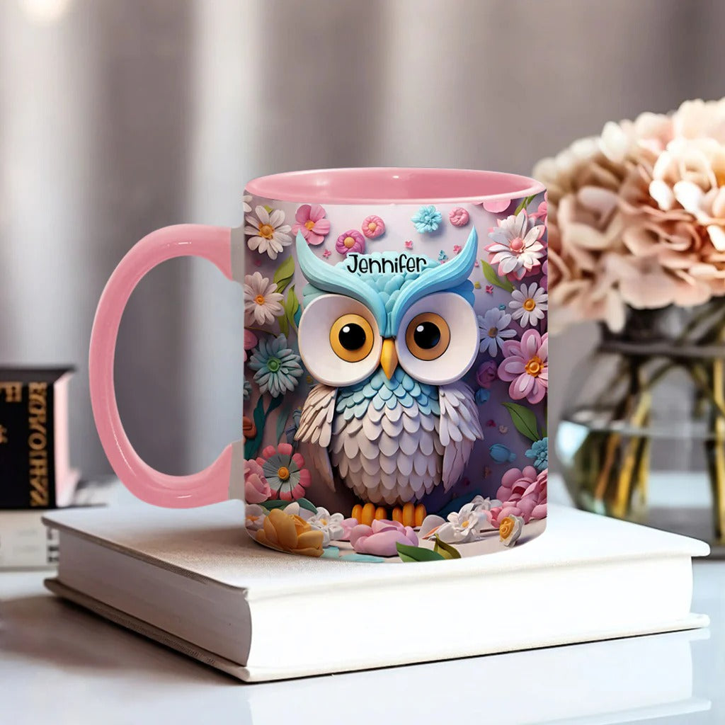 Personalized Owl Accent Mug Cool Owl Cute Owl Themed Gifts