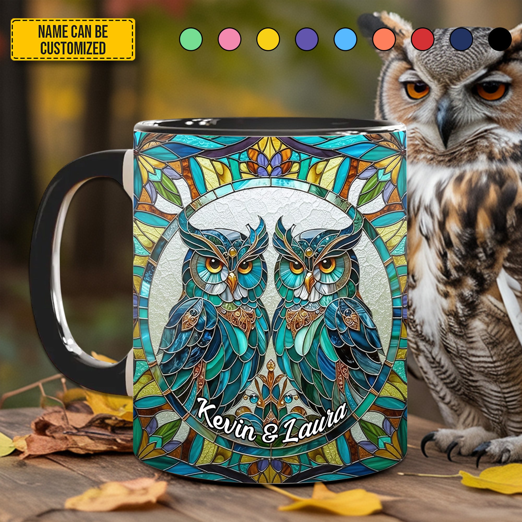 Personalized Owl Accent Mug Couple Owl Cute Owl Themed Gifts