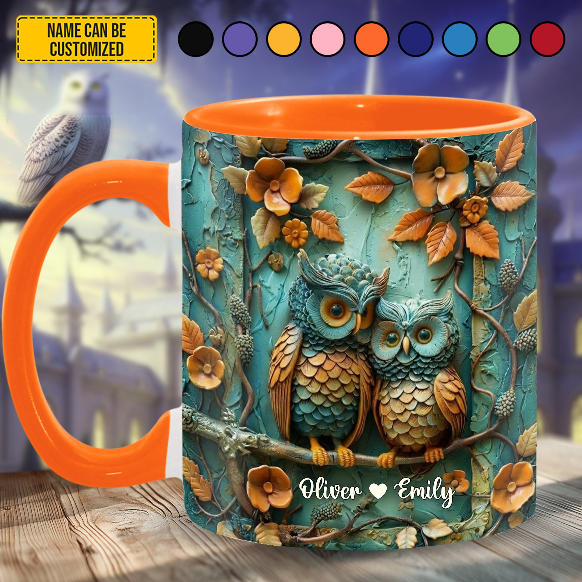Personalized Owl Accent Mug Cute Couple Owl Owl Gifts For Men