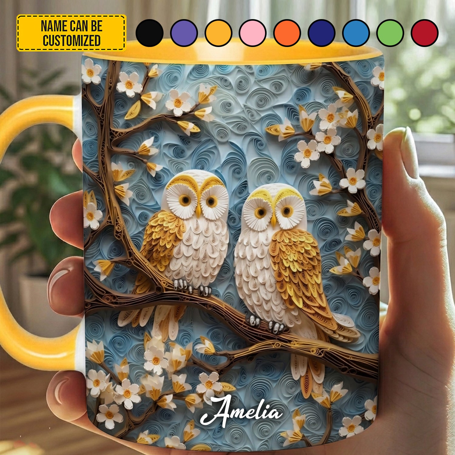 Personalized Owl Accent Mug Cute Owl Couple Best Unique Gifts For Owl Lovers - Image 6