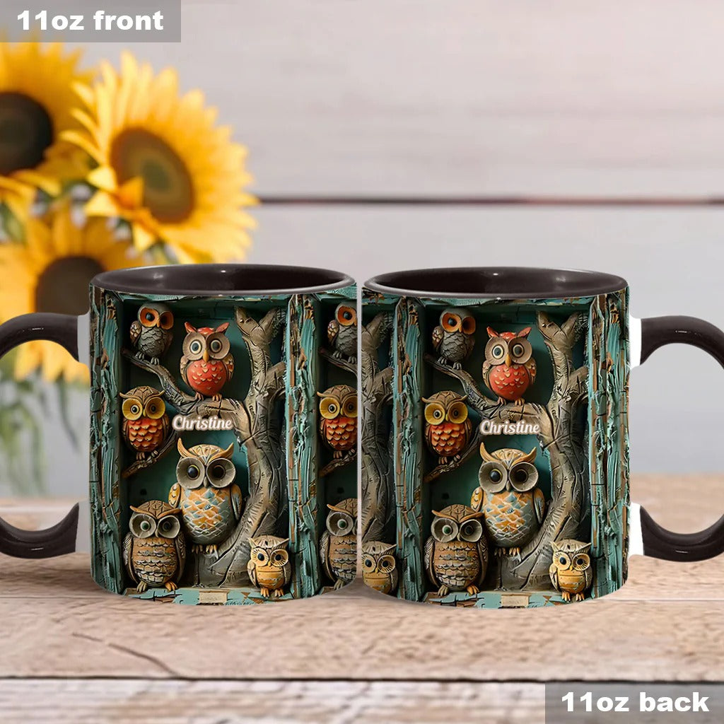 Personalized Owl Accent Mug Just A Girl Who Loves Owls Best Unique Gifts For Owl Lovers - Image 2