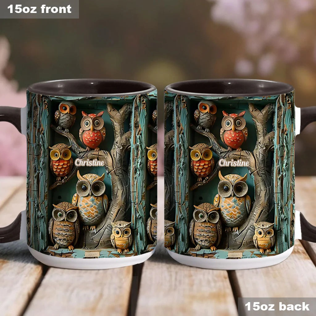 Personalized Owl Accent Mug Just A Girl Who Loves Owls Best Unique Gifts For Owl Lovers - Image 3