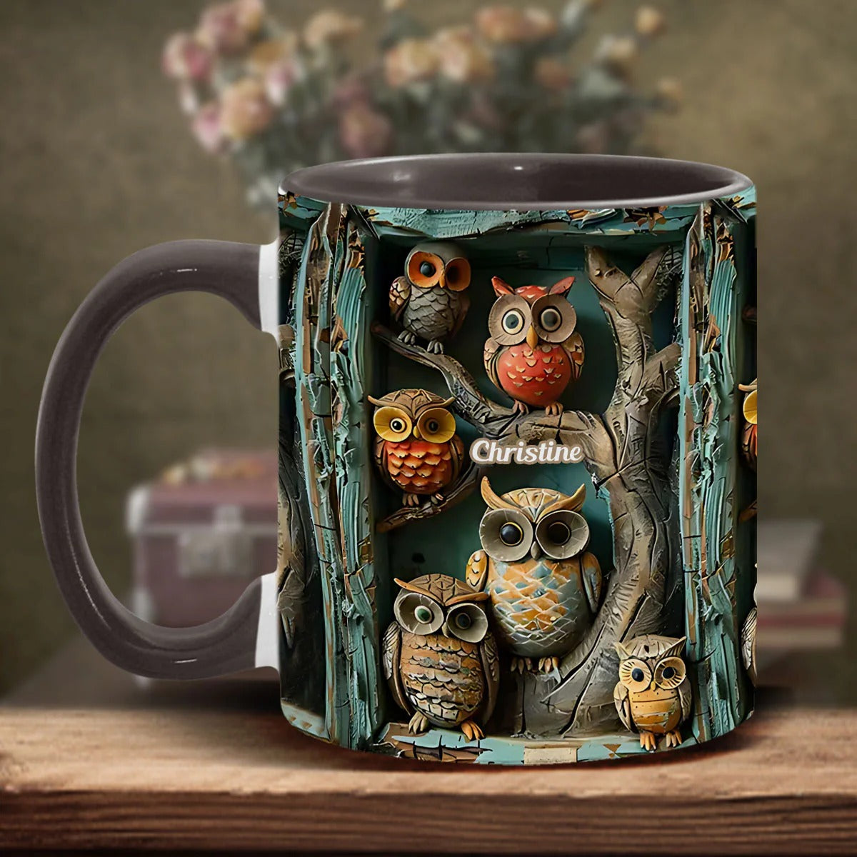 Personalized Owl Accent Mug Just A Girl Who Loves Owls Best Unique Gifts For Owl Lovers - Image 4