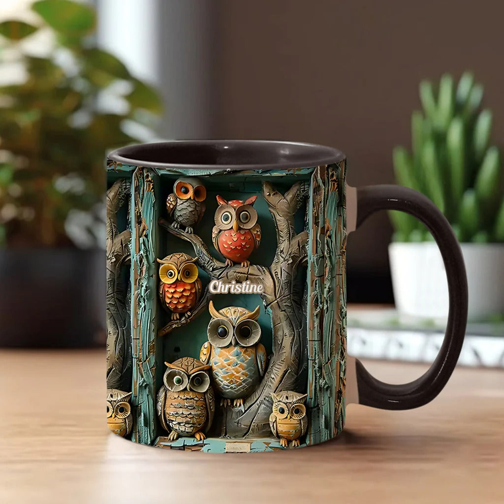 Personalized Owl Accent Mug Just A Girl Who Loves Owls Best Unique Gifts For Owl Lovers